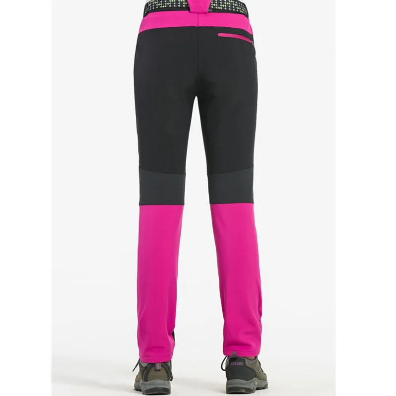 

Autumn Winter Softshell Hiking Fleece Patchwork Pants for Women Men Waterproof Warm Plus Size S-2XL Travel By Walking Trousers