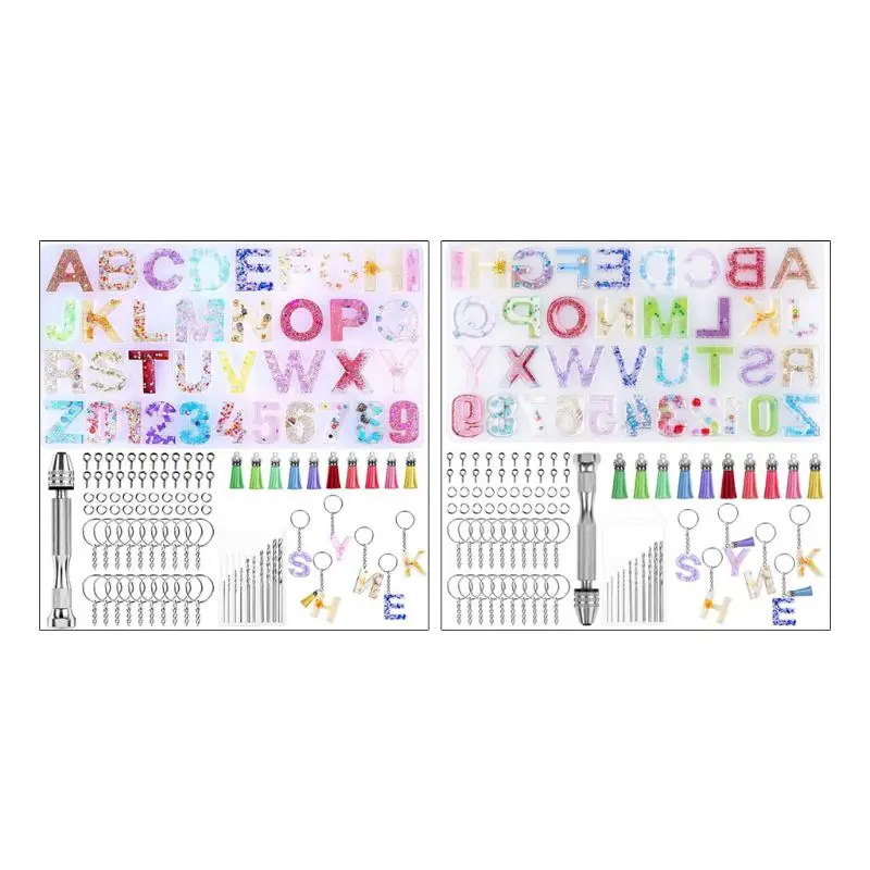 

1 Set Crystal Epoxy Resin Mold Alphabet Letter Number Casting Silicone Mould