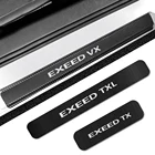 4pcs For EXCEED VX TX TXL Car Door Sill Plate Stickers Protector Carbon Fiber Decal