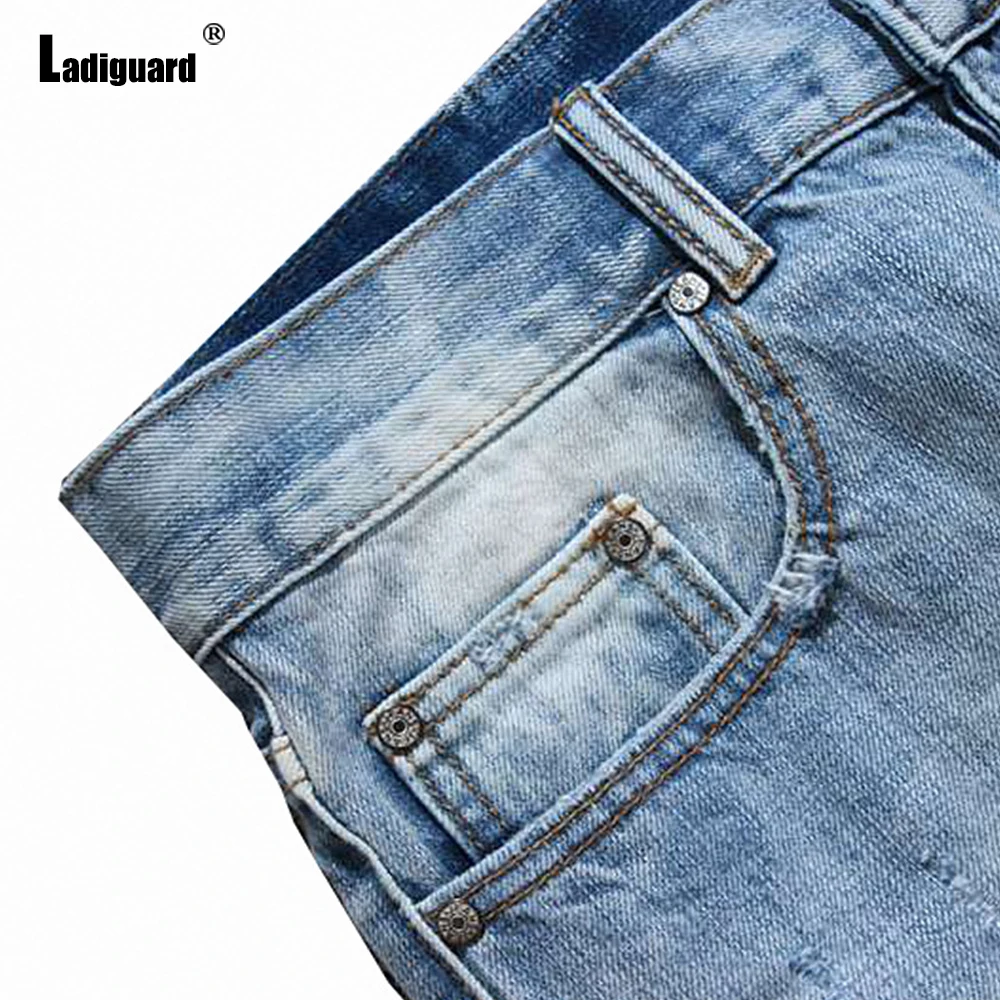 

Ladiguard Mens Demin Pants Latest Summer Hole Ripped Jeans with Pocket Hip Hop Pants 2021 New Patchwork Outdoor Leisure Trousers