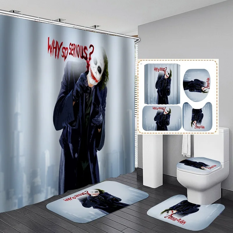 Занавески для душа в ванную спальню окно настенный клоун-убийца Джокера шутливые