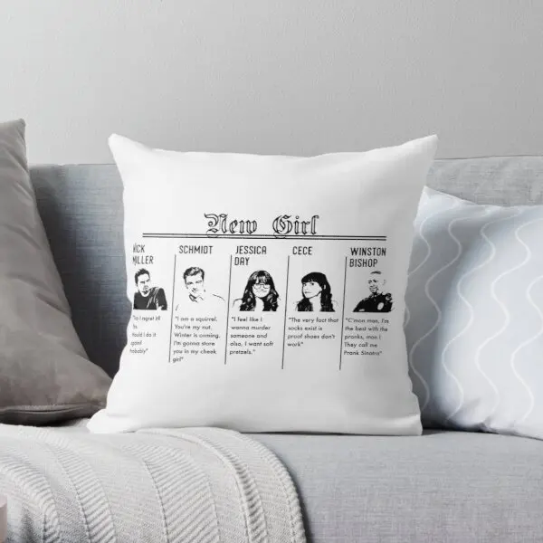 

New Girl Soft Throw Pillow Cover Print Pillow Case Waist Cushion Cover Pillows NOT Included