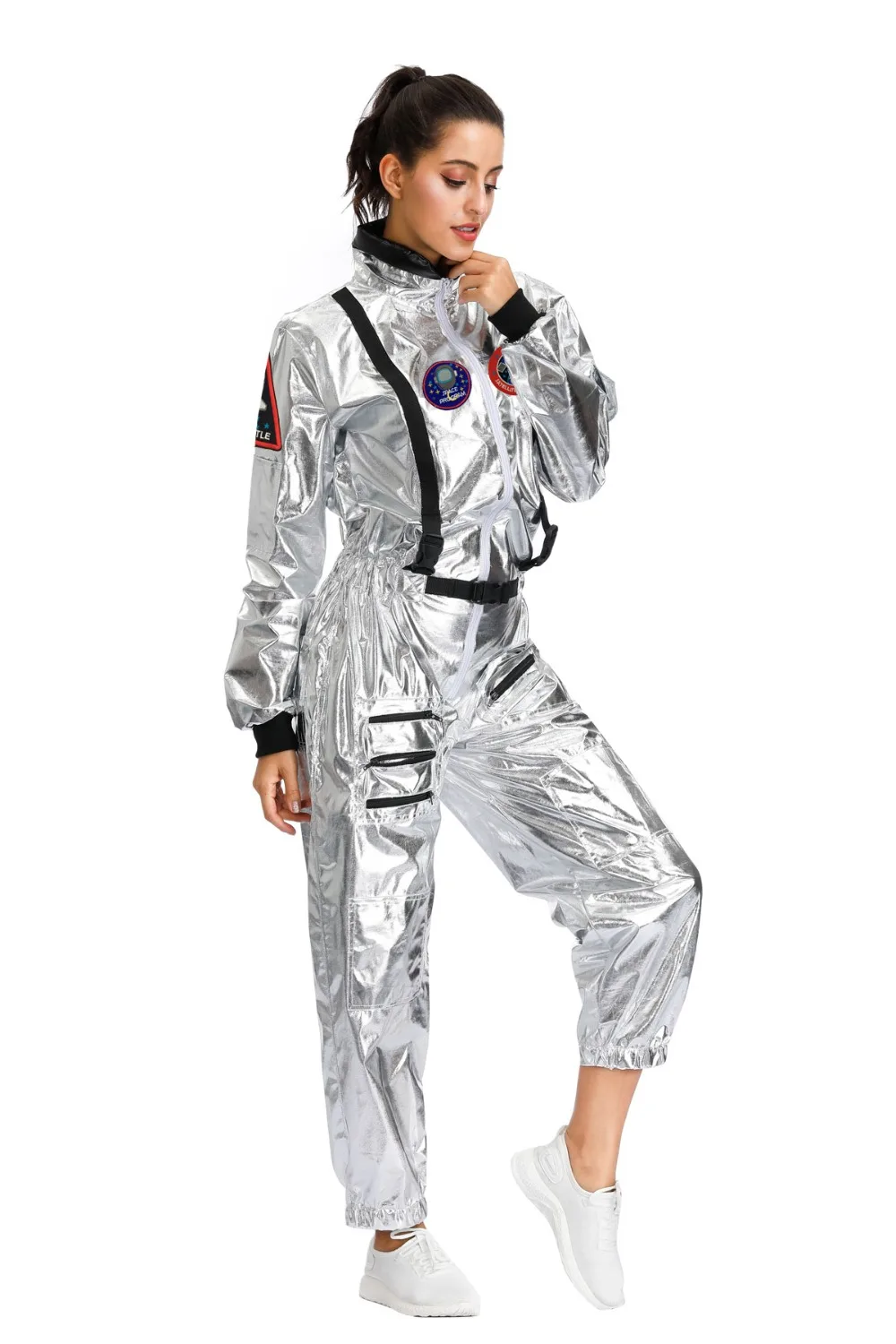 Men Astronaut Alien Spaceman Cosplay Halloween Costumes Carnival Party Adult Women Pilots Outfits Group Couple Matching Clothes