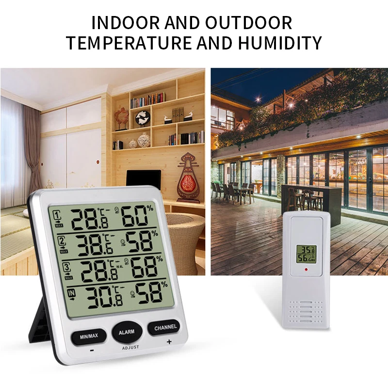 Hygrometer Thermometer Digital LCD Indoor Outdoor Wireless Sensor Temperature Humidity Monitor Remote Control | Инструменты