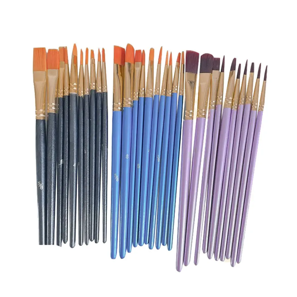 

10Pcs/set Nylon Artist Paint Brush Professional Watercolor Acrylic Wooden Handle Painting Brushes Art Supplies Stationery