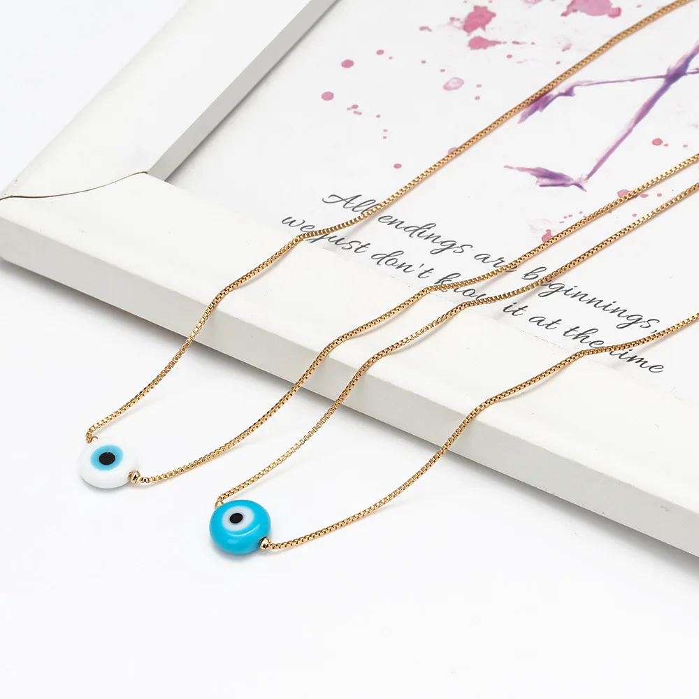 

Evil Eye Bracelet Statement Blue Eye Pendant Gold Color Chain National Fashion Bracelet Charm