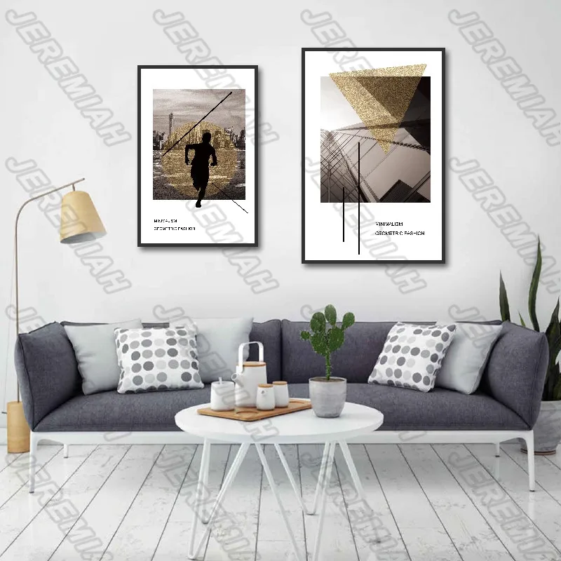 

Canvas Painting Man and Art House Nordic Poster Print Art Picture Modern Home Decoration