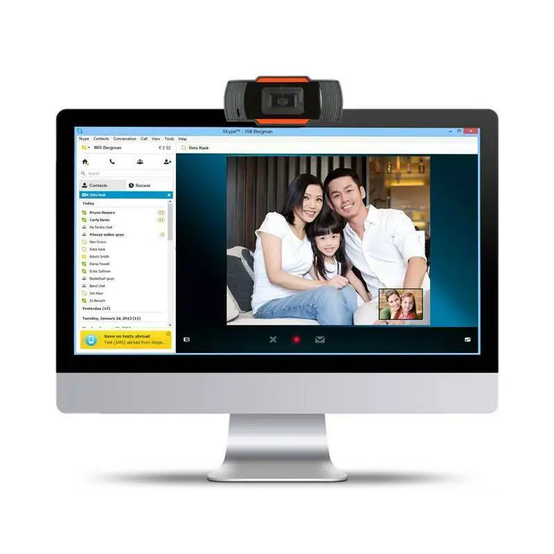 

HD 1080P Webcam Rotatable Laptop PC Built-in Camera Video Recording Microphone