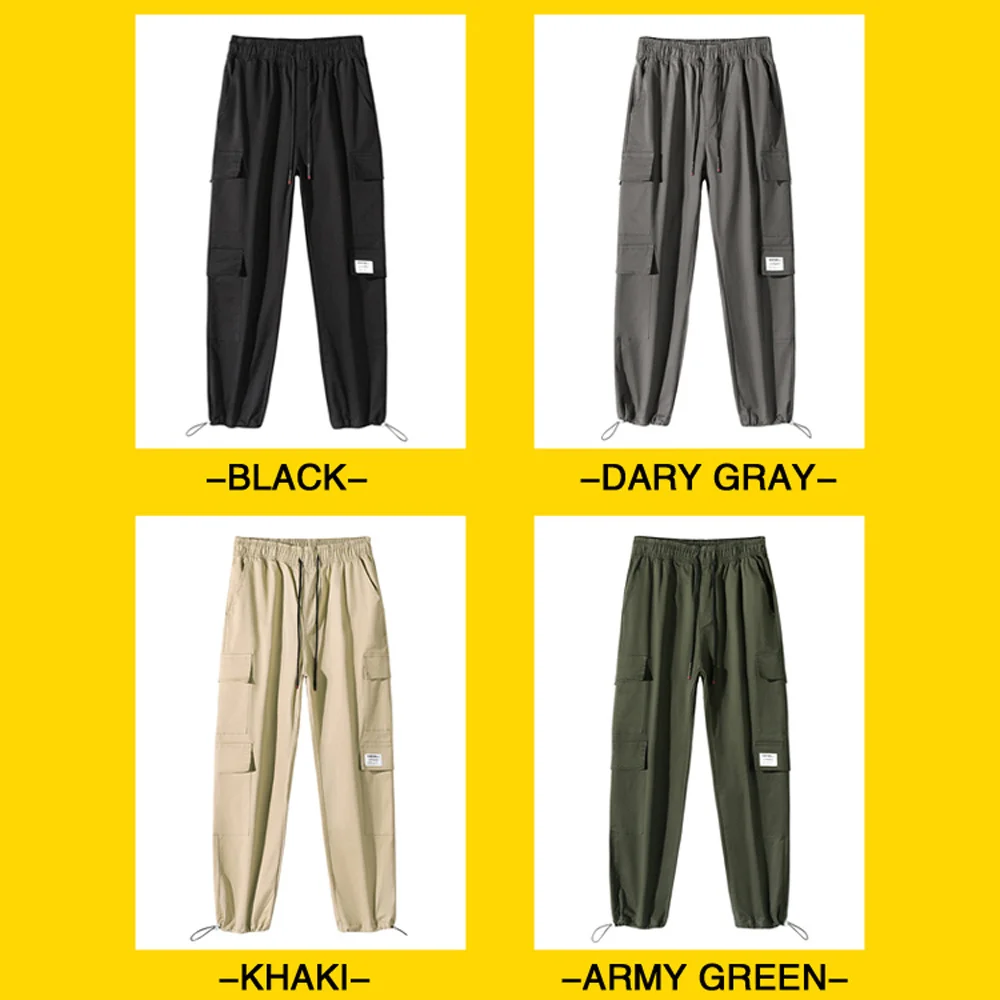 

Cargo Pants Men's Spring Leisure Bunched Pants Korean Hong Kong Style Straight Leg Loose Nine Cent Pants Khaki