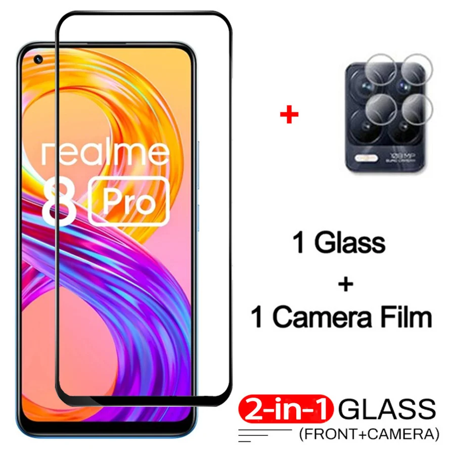 

2-in-1, tempered glass + camera film for realme 8 pro glass realmi 8pro oppo realme 8i screen protector realme 8s 5g 8pro glass