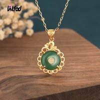 retro hotan jade pendant necklace for women jade pendant necklaces chain new style luxury jewelry fine gift