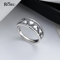 s925 hollow finger ring adjustable open size love heart for women fine asymmetrical heart shaped fine jewelry party gifts