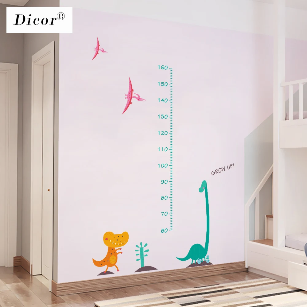 Оригинальные наклейки на стену с динозавром из мультфильма DICOR Kawaii для детских