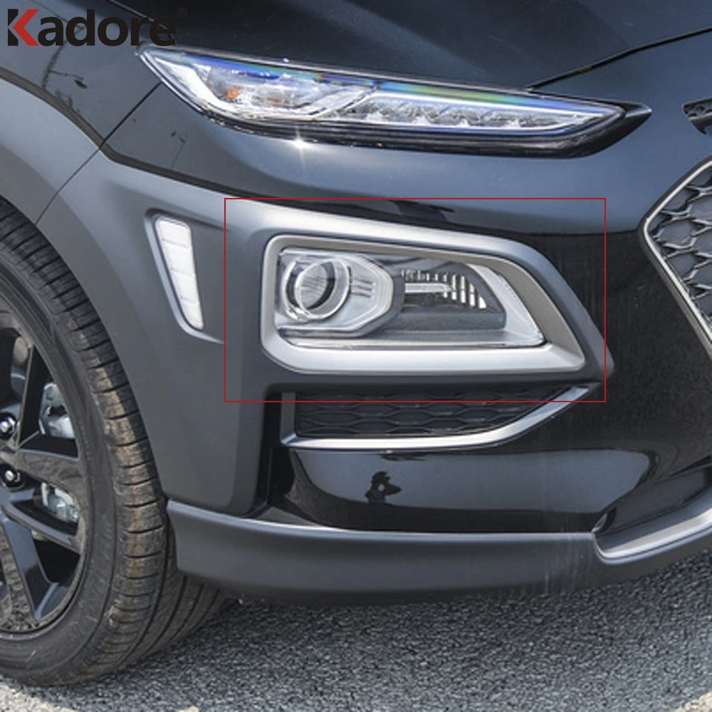 Для hyundai Kona Encino Kauai SUV 2018 2019 ABS Хромированная передняя противотуманная фара крышка