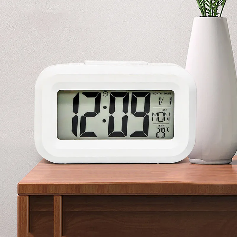 Mini Music Digital Alarm Clock Backlight Snooze Mute Calendar Desktop Alaways On Table Clocks Temperature Electronic LED Clocks 1