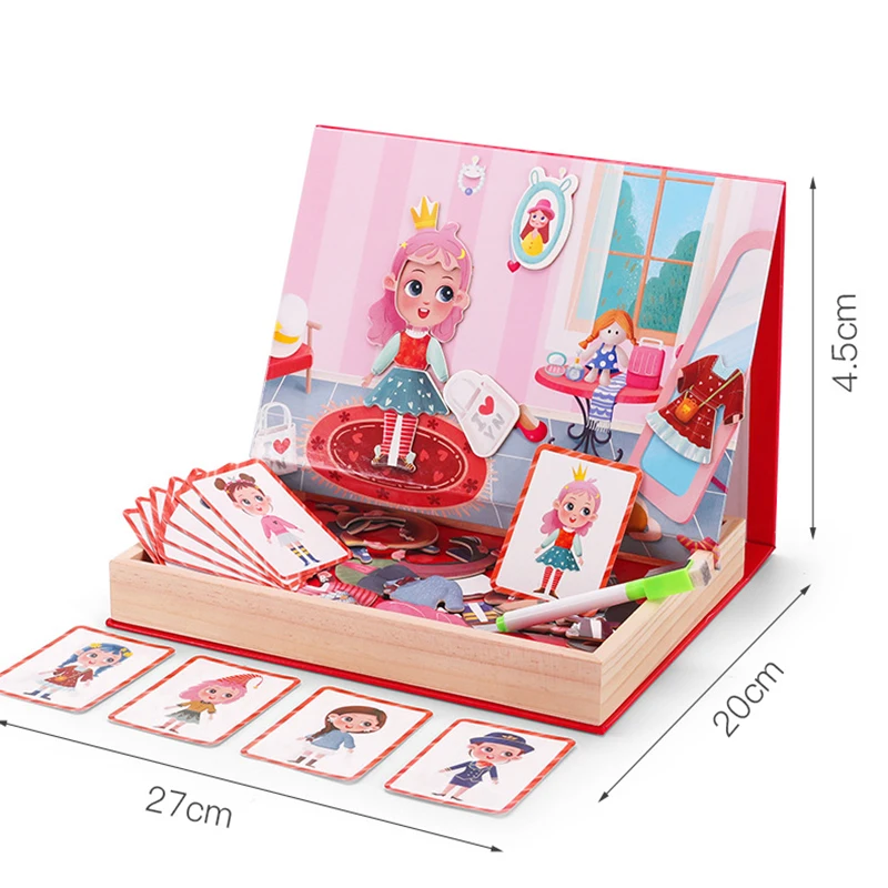 

Magnetic Girl Costumes Dress Up Game for Imagination Play - Book Shaped Travel Great Gift Idea for Little Girls 3+