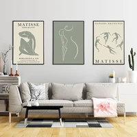 green style matisse poster abstract female nude dance wall picture nordic canvas painting art print minimalist living home decor