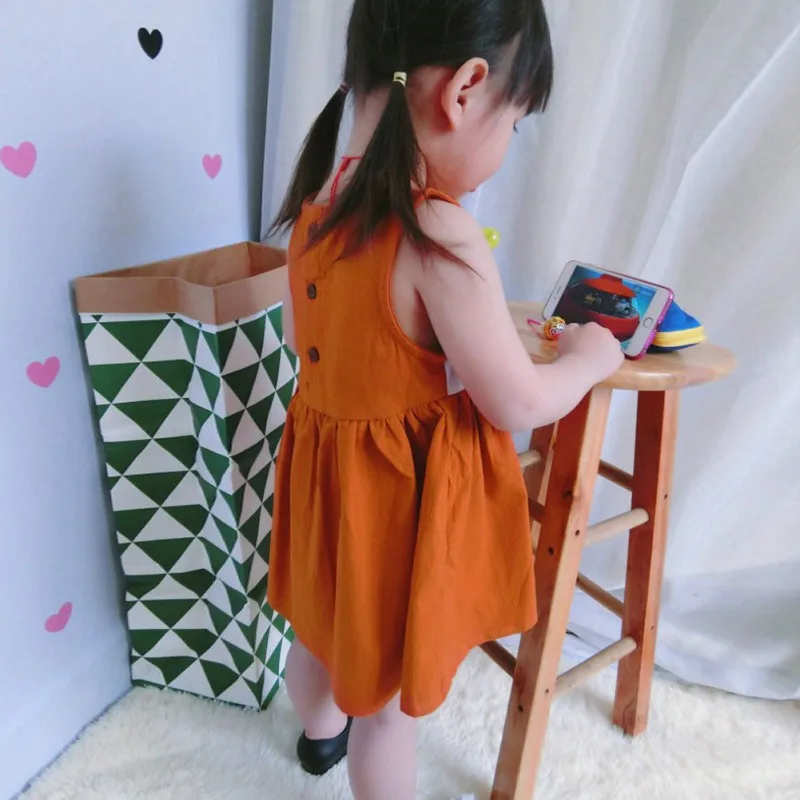 Kids Baby Girls Summer Dress Sleeveless Orange Cute Cartoon Back Zipper Fox Fancy Princess Party Tulle Tutu Dresses | Детская одежда и