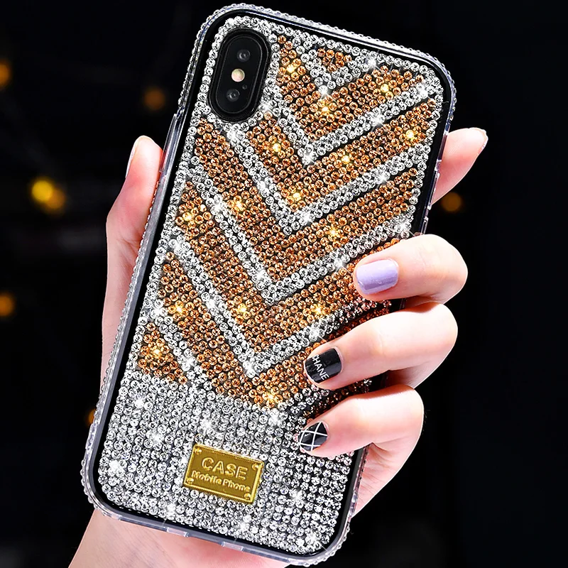 Роскошный чехол для iphone x xr xs 11 pro max 6 S 7 plus 8 мягкий ТПУ набор со стеклянными