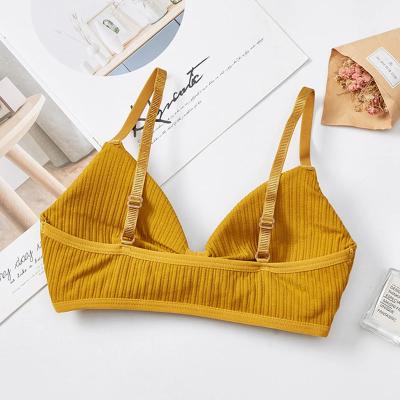 

Fashion Bow Seamless Lingerie SexyTriangle Cup Bras Women Soft Bralette Girl Cotton Brassiere Comfortable Underwear