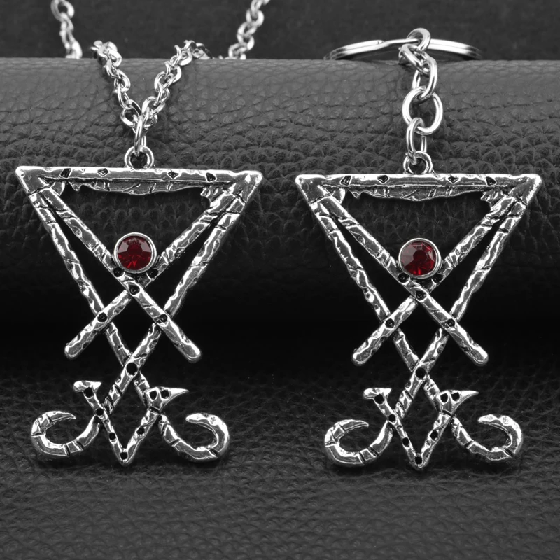 Люцифер Sigil символ кулон Цепочки и ожерелья демон сбоку Люцифера сатанинские
