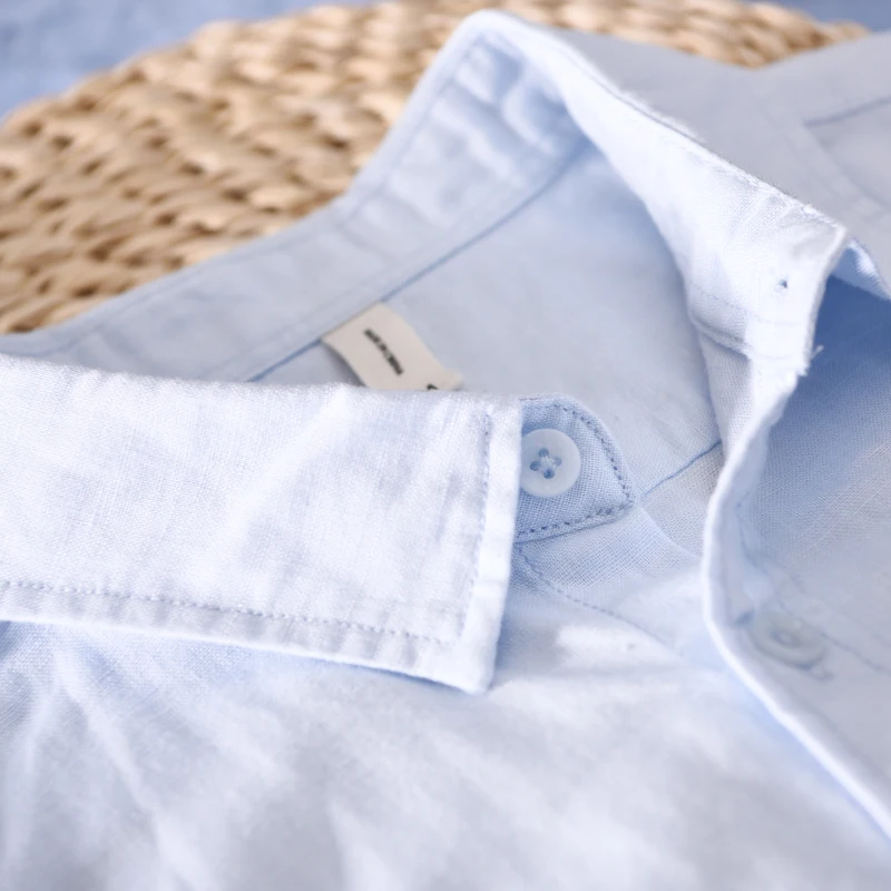 Хлопковая и льняная брендовая рубашка мужская с коротким рукавом желтая