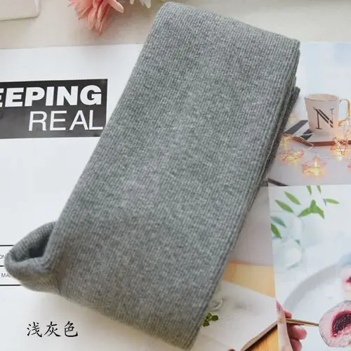 light grey Кашемировые флисовые плотные теплые зимние колготки для женщин ярких цветов тонкие колготки из хлопка с высокой талией для девочек - Цвет: light grey
