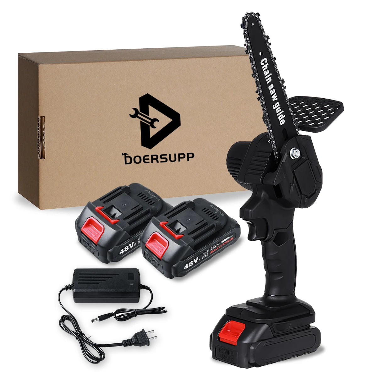

6 Inch 1200W Electric Chain Saw Pruning ChainSaw Cordless Garden Tree Logging Trimming Saw Woodworking Cutter Tool Kits