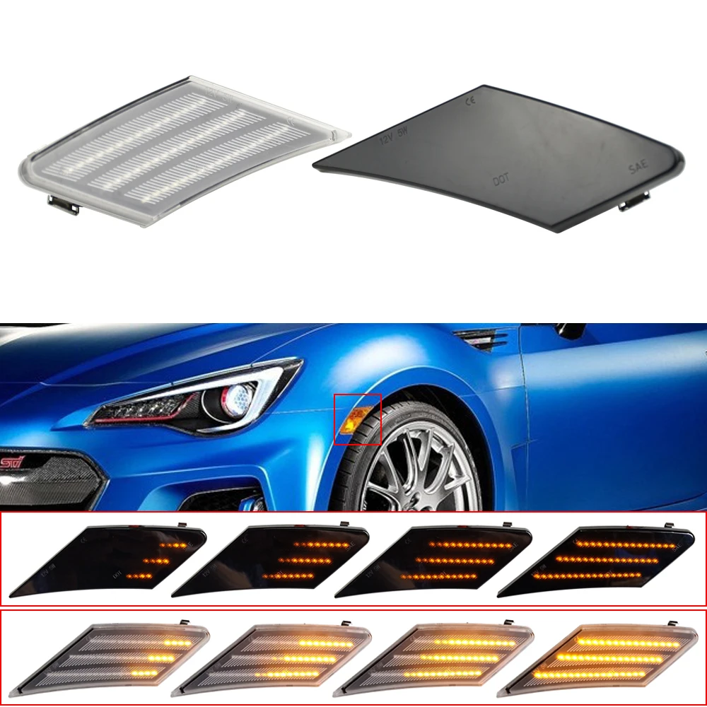 For Toyota 86 FT86 GT86 Scion FR-S 2013-2019 LED Dynamic Fender Turn Signal Light Side Marker Lamp SC2555100 |