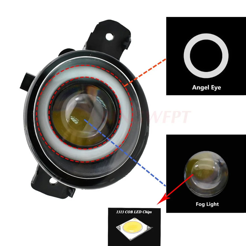 2PCS Car Styling LED Fog Lights Angel eye DRL 3000LM For Almera Qashqai X-Trail Primera Teana Altima Maxima Sentra 2001-2015 | Автомобили