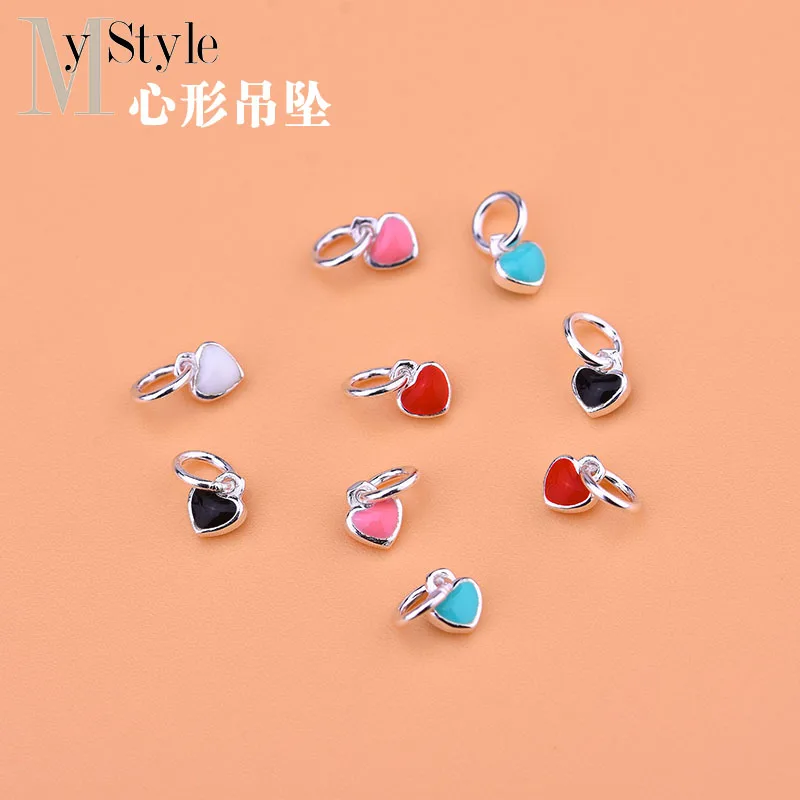 Подвеска в виде сердца, красного, черного, белого, розового, синего цвета