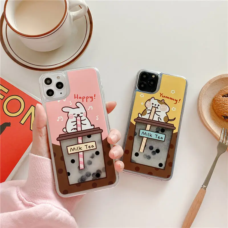 Чехол для телефона iPhone 11 12 pro max x xs xr 7 8 Plus 12mini чехол с белой динамической жидкостью
