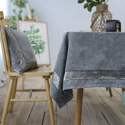 

high-end tablecloth double-sided velvet thickened coffee table cloth table cover antependium + two 45 * 45cm pillowcases