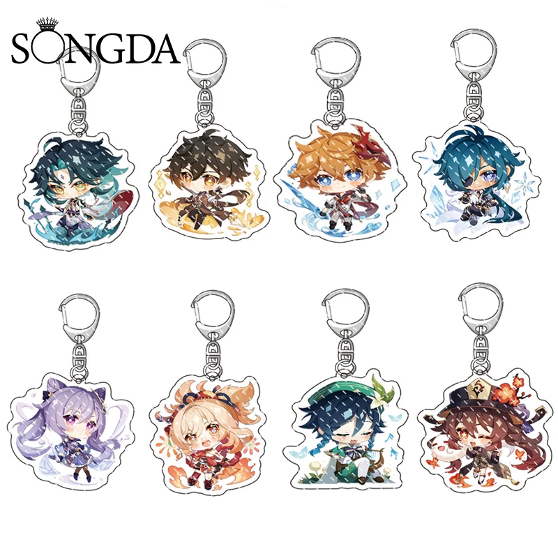 

Genshin Impact Game Keychain SAYU Yoimiya Kazuha Kamisato Ayaka Rosaria Cute Acrylic Figure Keyring Bag Pendant Anime Gadgets