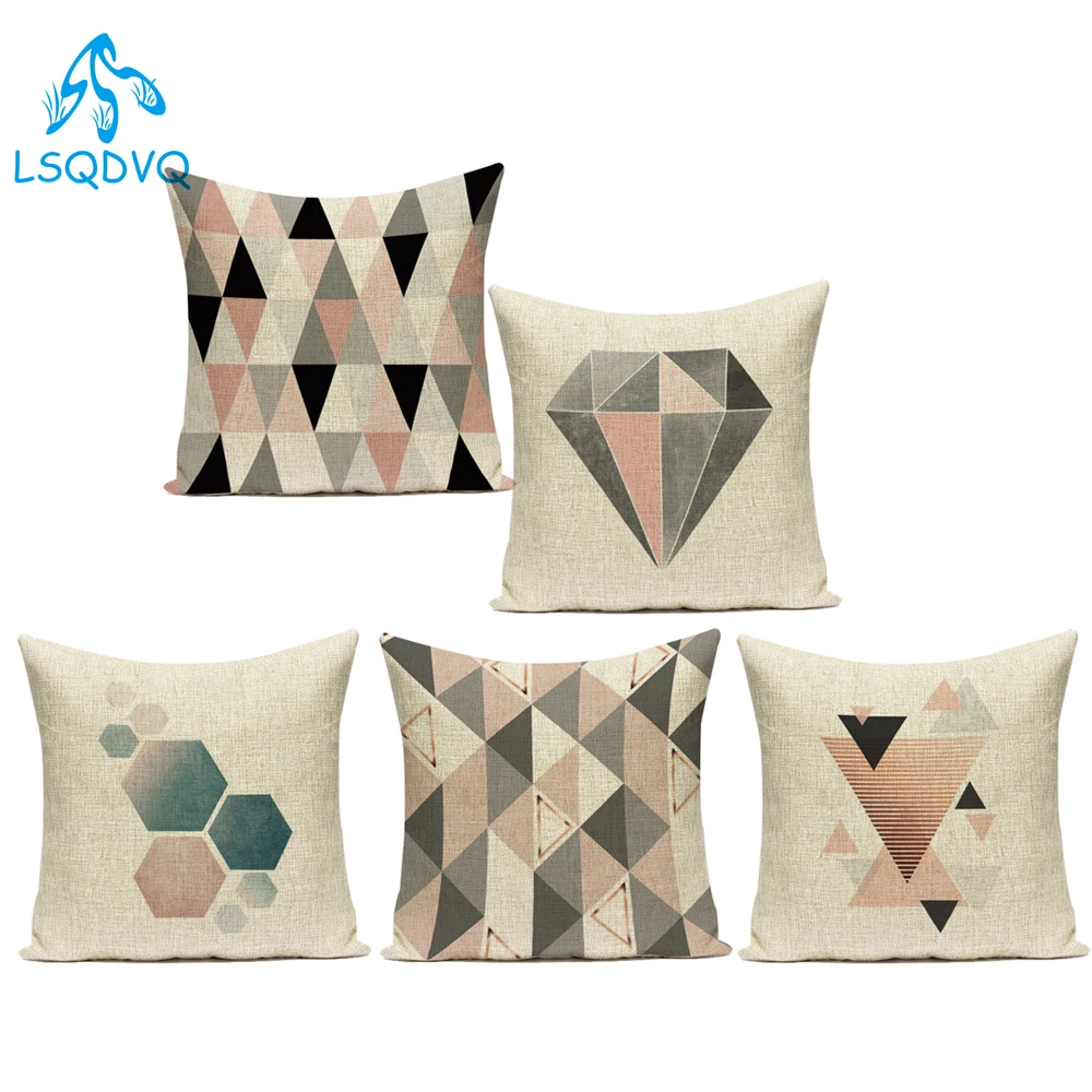 

Розовый геометрический чехол для подушки с Северными мотивами тропический пальмовый лист наволочка для подушки Чехол для дивана кровати д...
