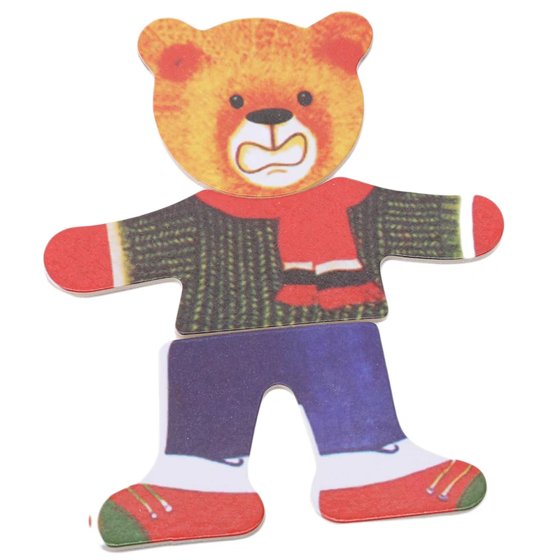 Детские игрушки трехмерные набор одежды с изображением деревянного медведя