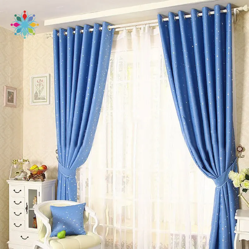 

Stars Window Curtain Full Blackout Shading Bedroom CurtainsW118