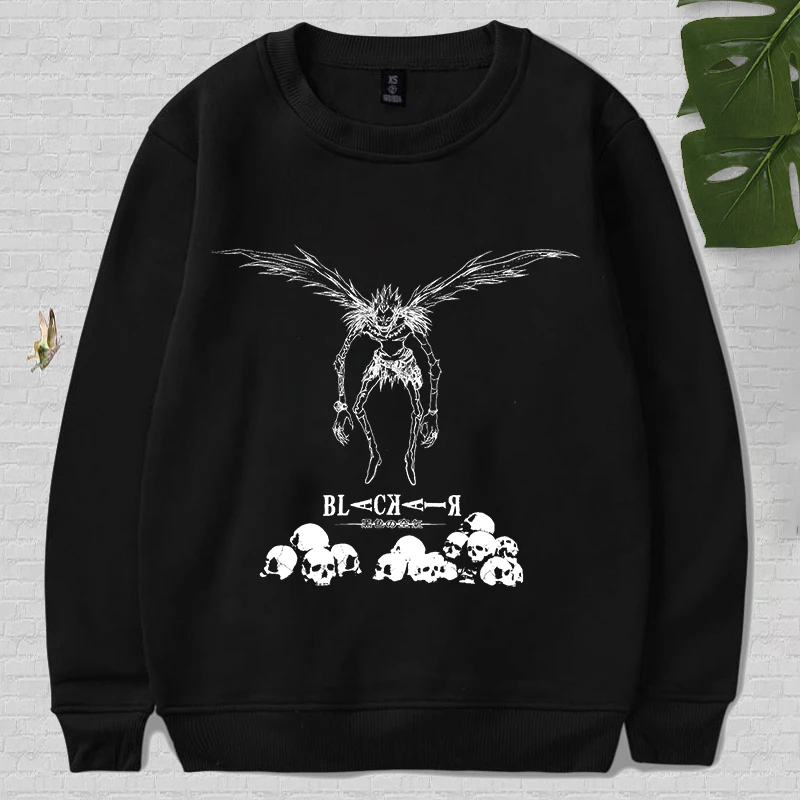 

Death Note Hoodies Anime Print Tops Aesthetic Gothic Harajuku Unisex Tops Oversized Long Sleeve Women Clothing Manga Sweatshirts