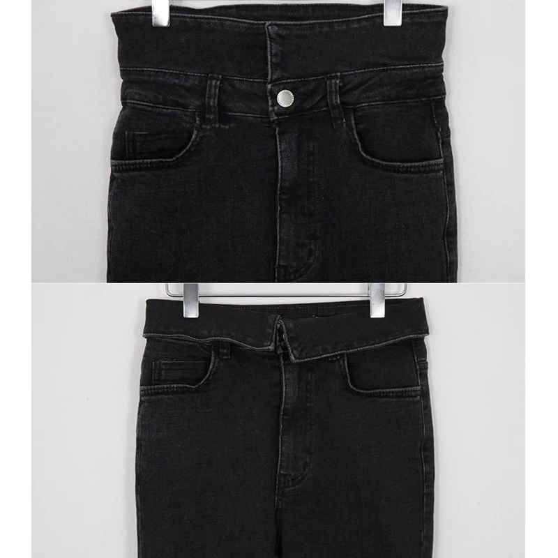 Джинсы женские Стрейчевые с высокой талией и бахромой 2019 | Женская одежда