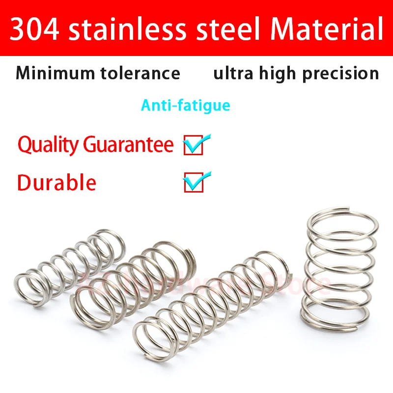 304 Stainless Steel Compression Spring Return Wire Diameter 0.8mm Outside 5-14mm pressure spring 10 Pcs | Обустройство дома