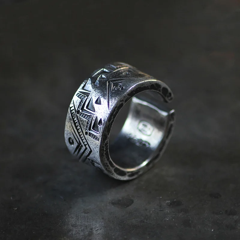 Новинка оригинальное дизайнерское кольцо totem в виде террас с ручной гравировкой