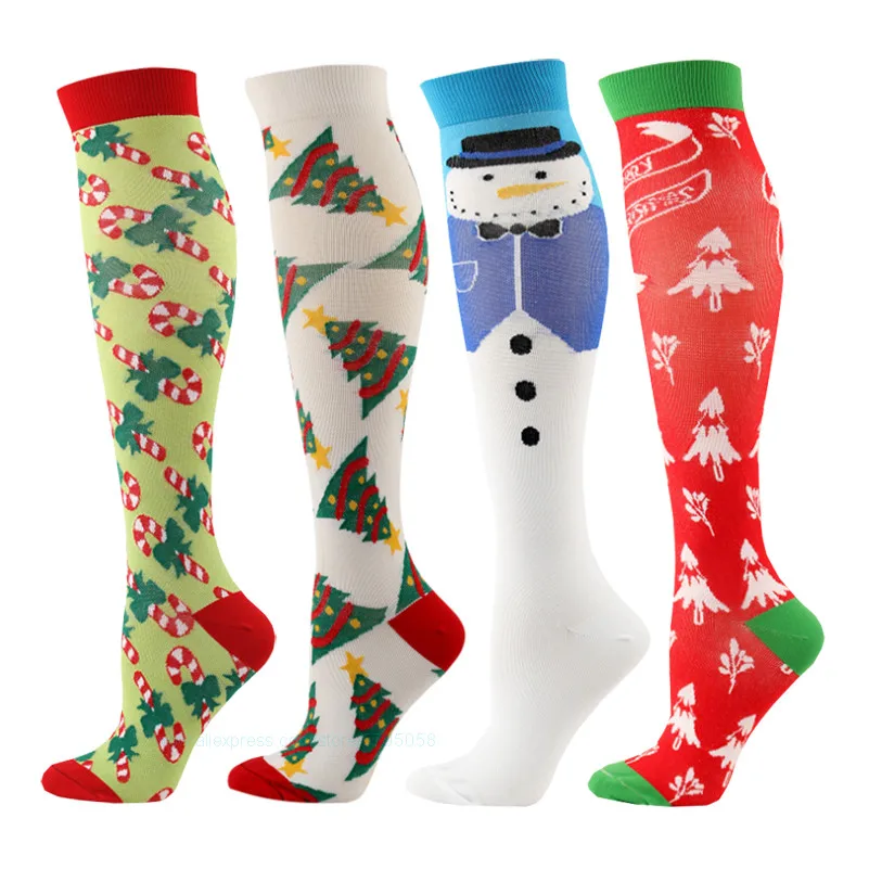 5 пара/лот в виде рождественских чулков Компрессионные носки Для женщин и мужчин