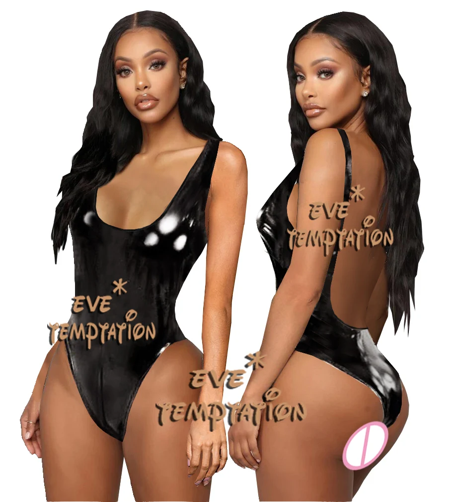 Пикантный костюм для сна из искусственной кожи с металлическим блеском ПВХ|dance