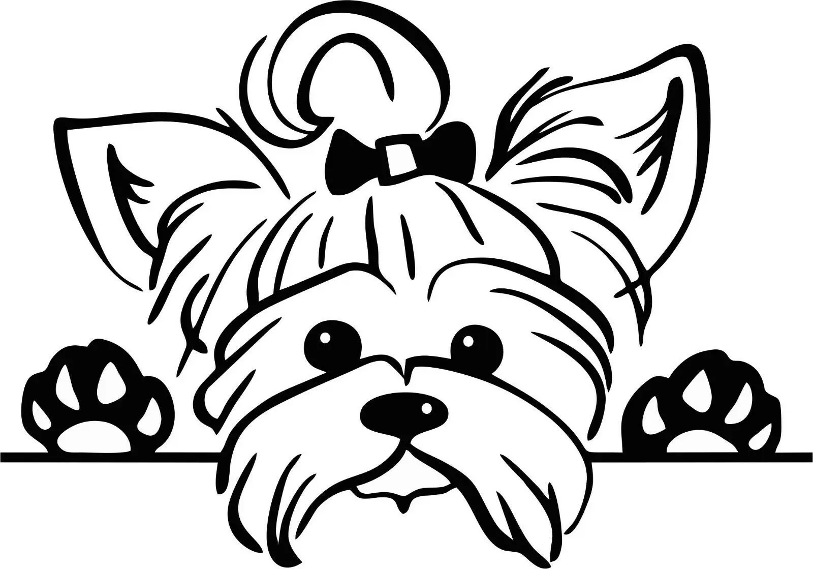 

YORKIE HEAD CAR/TRUCK WINDOW WHITE STICKER / DECAL