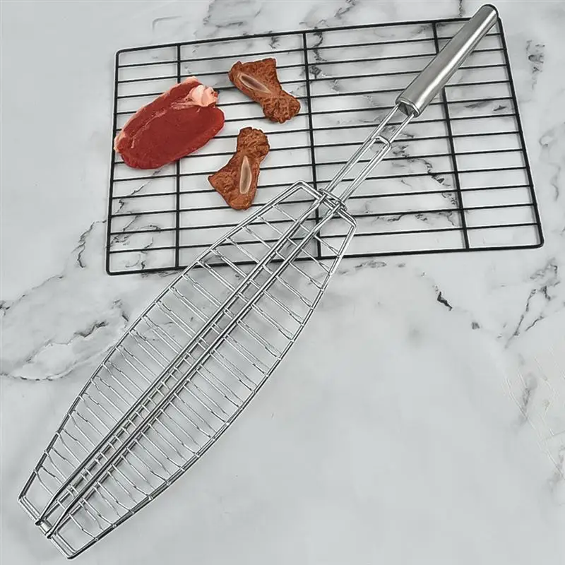 1 шт. гриль из нержавеющей стали сетка для барбекю зажим гриля рыбы бытовой