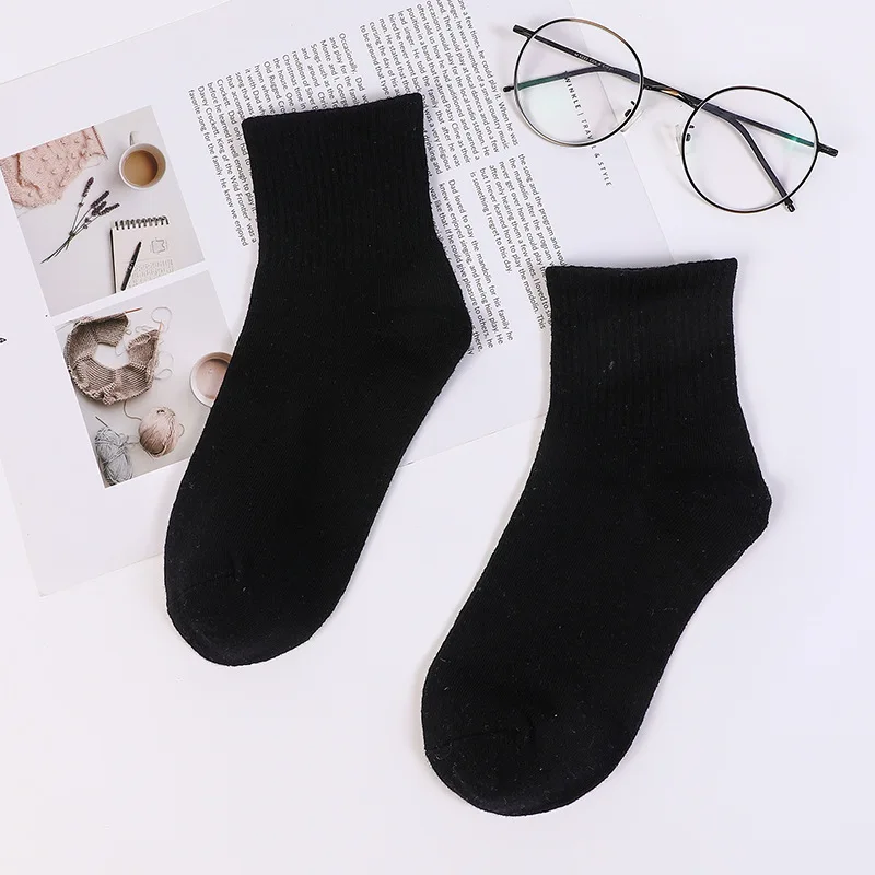 

3pairs Business Man Short Sock Fashion Solid Color White Black Sports Casual Breathable Couples socks Street Fashion Men Socks