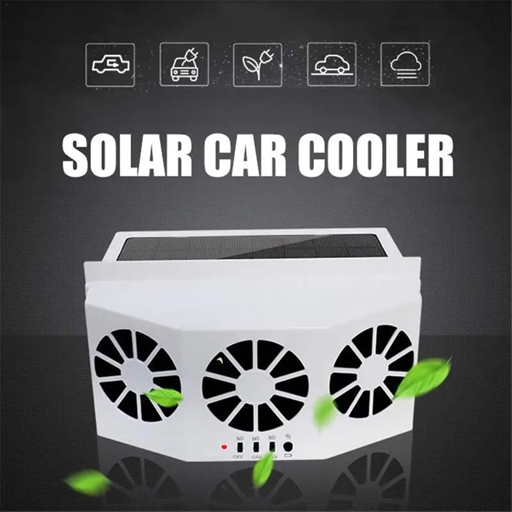 Car Fan Solar Window Sun Powered Car Auto Air Vent Cool Cooling System Radiator Fan Cooling Fan Energy Saving Car-styling cooler