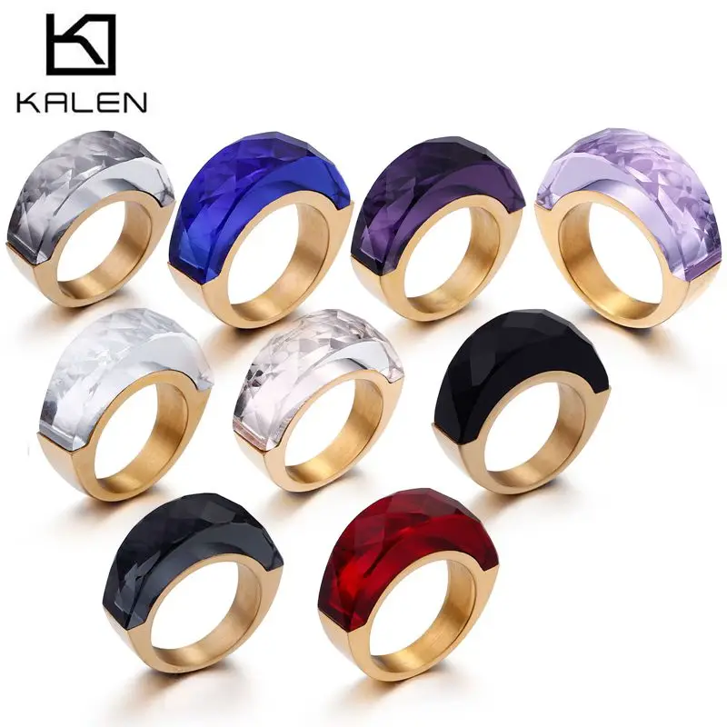 KALEN Болгария золотые кольца из нержавеющей стали для женщин Богемские ранние