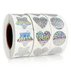 500 шт., круглые наклейки с сердечками и звездами