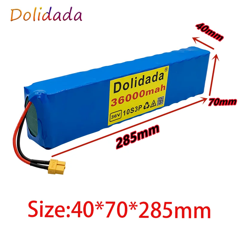 

2021new 36V36000mAh 600W 10s3p lithium ion battery pack 20A BMS Xiaomi M365 Pro eBike bicycle scooter XT60 or Tplug free charger